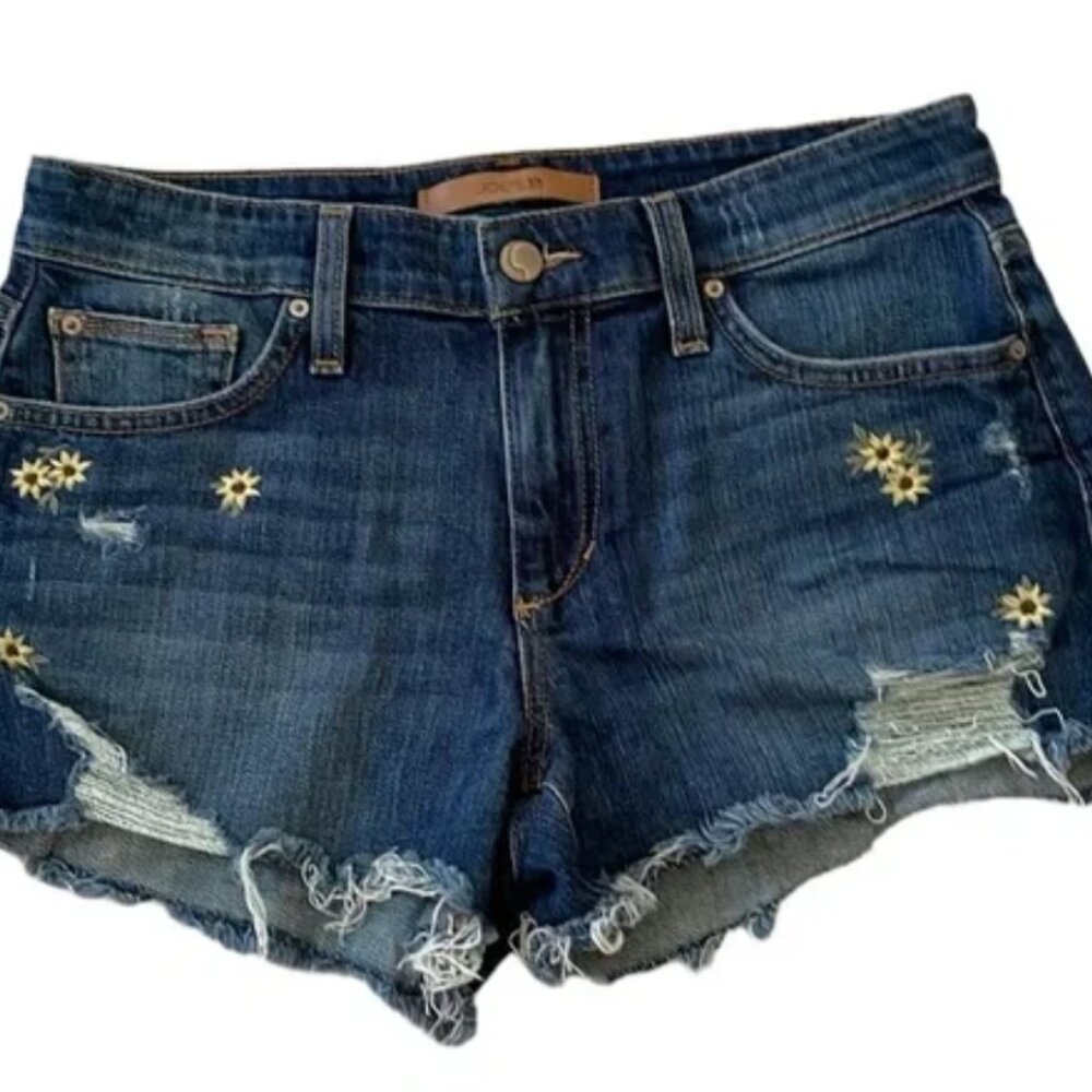 Joe’s Jeans Jean Shorts - Embroidered Sunflowers - 28